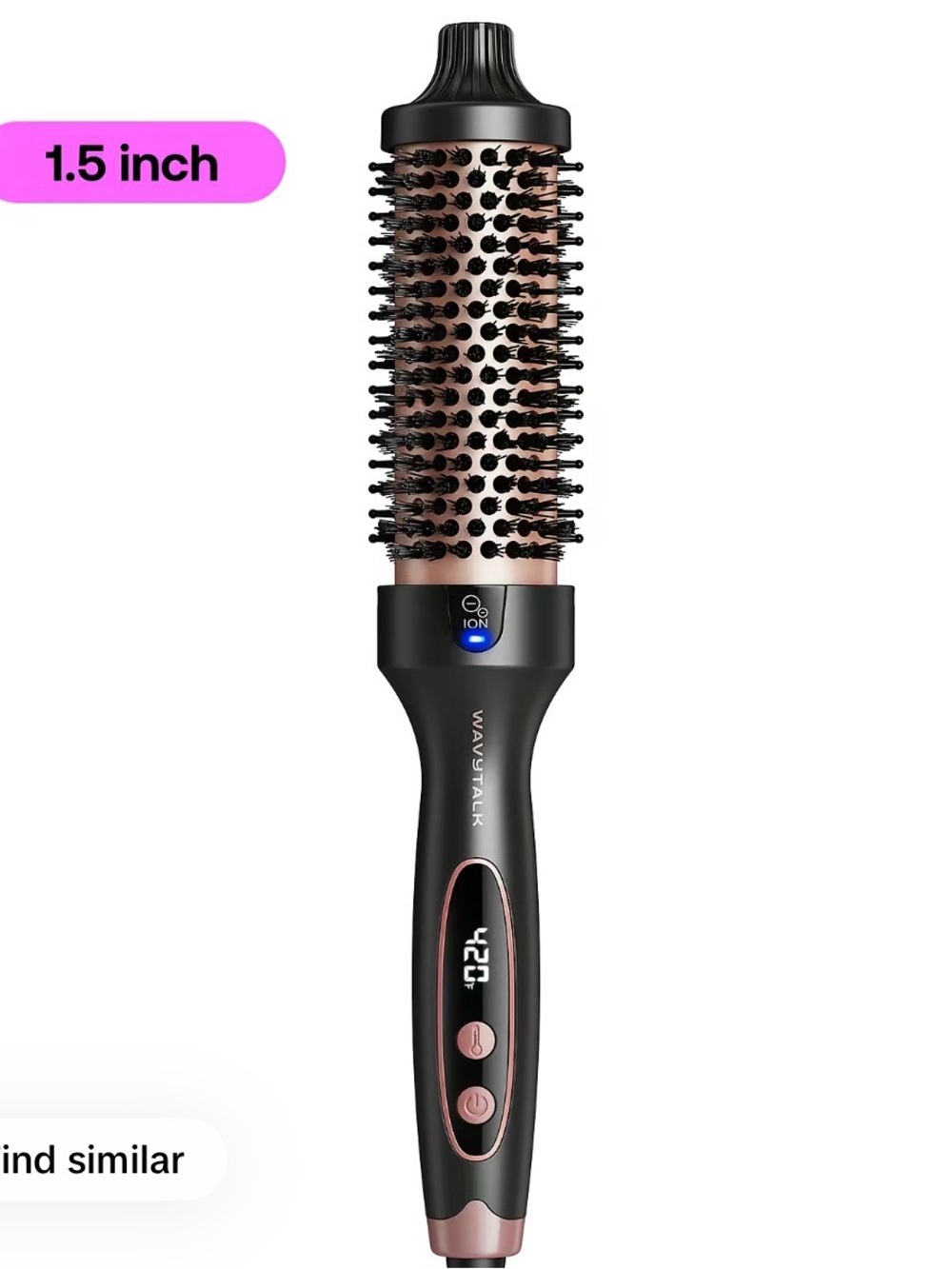 WAVETALK 1.5" Rose Gold and Black Ionic Hot Air Styling Brush